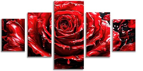 Rouge Diamond Painting pour Adulte Mefooge Broderie Diamant Kit Complet Rose Art Craft 100x60cm