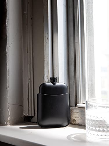 Soboho 8Oz Leather Flask Gift Set Matte Black- Box Includes Flask, Funnel, And Shot Glasses - Perfect For Camping Flask, Groomsmen Gifts, Or Whiskey Flask - Flasks For Liquor For Men - Hip Flask Set #TOP2