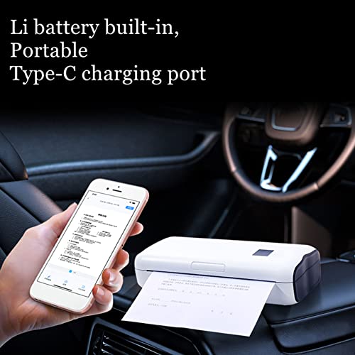 Impressora térmica portátil A4, mini impressora térmica sem fio, impressora térmica Bluetooth de bol