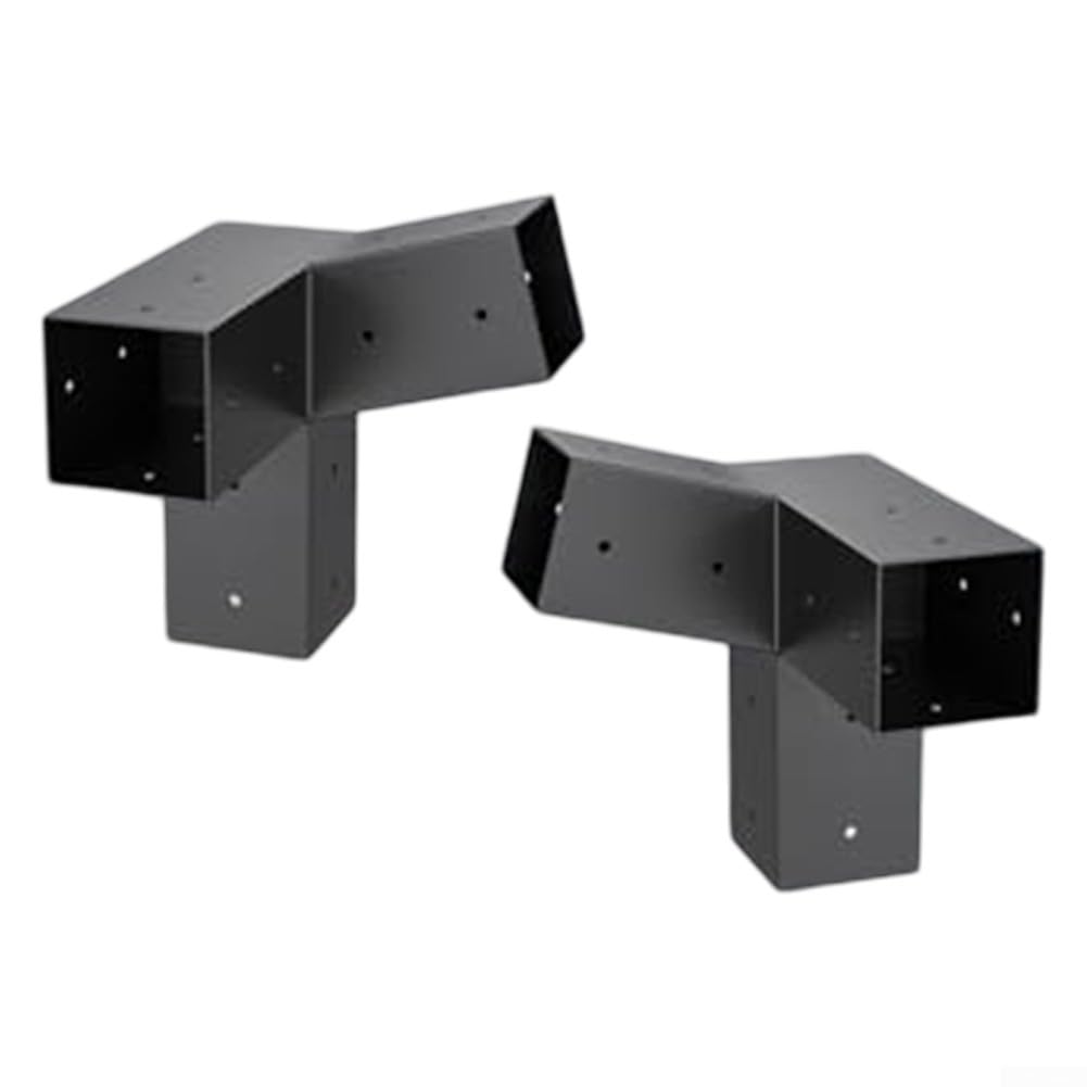 Wandhalterung aus Stahl abgewinkelt Dachpergola Konsole Set für 10 x 10 cm Pfosten anpassbares Design (links 15°+rechts 15°)