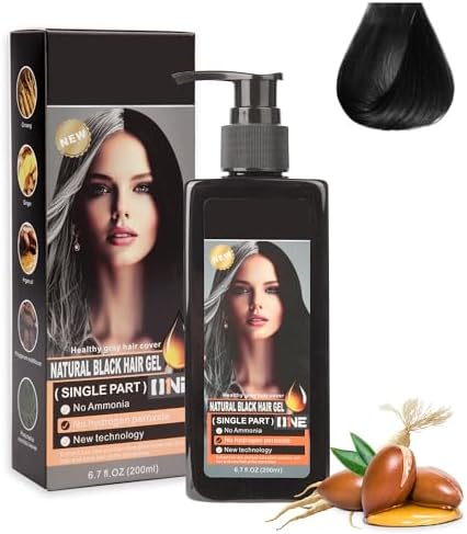 Onedem Black Hair Dye Shampoo Gentle for Women & Men, Black Hair dye Complete Gray Coverage, Natural Herbal Hair Color Shampoo contains Various Plant Extracts, No Ammonia & Peroxide, 200ml