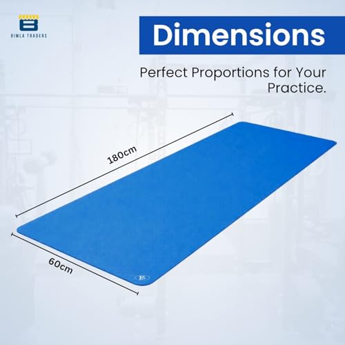 Image of Btag Premium PVC Yoga Mat for Women & Men | Anti-Slip Exercise & Gym Mat for Home Workouts | Lightweight & Durable | 6 mm (Blue)