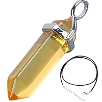 Essenciales Citrin-Halskette aus Naturstein bringt dir positive Energie und Vitalität - Der Anhänger beinhaltet spirituelle Steine und Lavendel