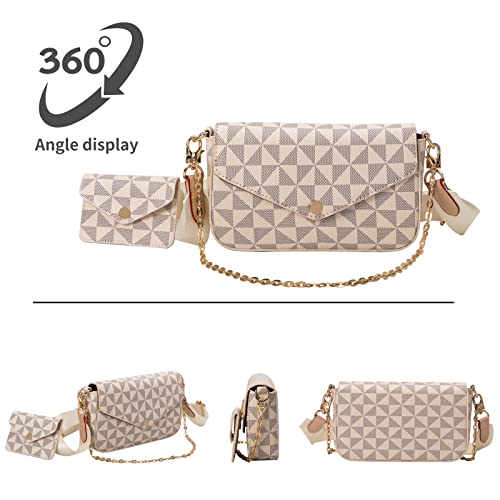 Small Crossbody Bags for Women Stylish Designer Purses White Messenger Bags Coin Purse including 2 Size Bag4