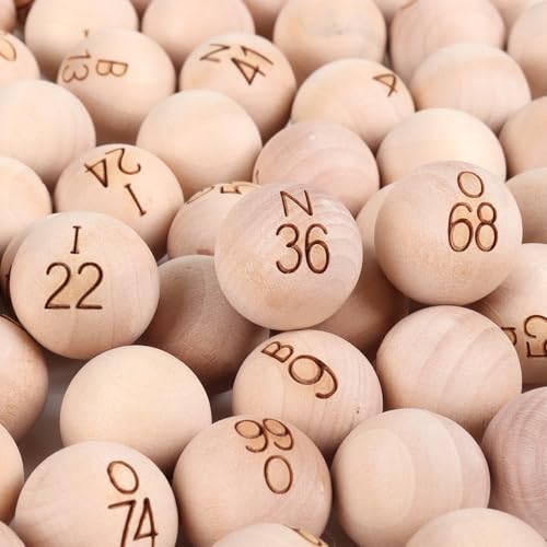 image for GSE Games & Sports Expert 7/8-Inch Bingo Balls, Solid Wooden Replaceme