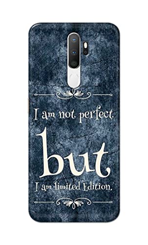 Image of Printed Hard Back Cover Case for Oppo A5 2020 | Oppo A9 2020 Back Cover (I Am Not Perfect I Am Limited Edition) -1803