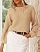 PRETTYGARDEN Womens Fall Sweaters 2025 Casual Loose Crewneck Ribbed Long Sleeve Top Knit Pullover Sweater (Apricot,Medium)