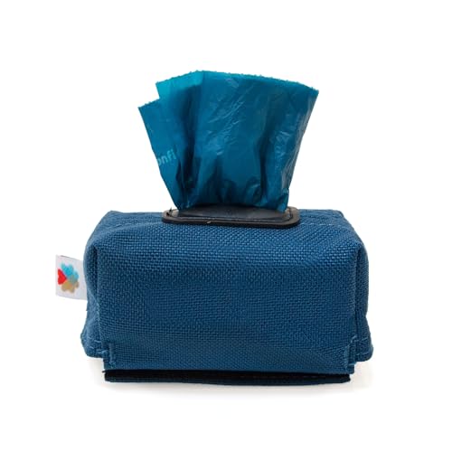 Image of Dog Poop Bag Holder for Leashes, Cat Waste Bag Dispenser, 1000D Nylon, Attach to Cat Leash, Poop Bag Dispenser, Fits Standard Dog Poop Bags - Wildebeest (Navy)