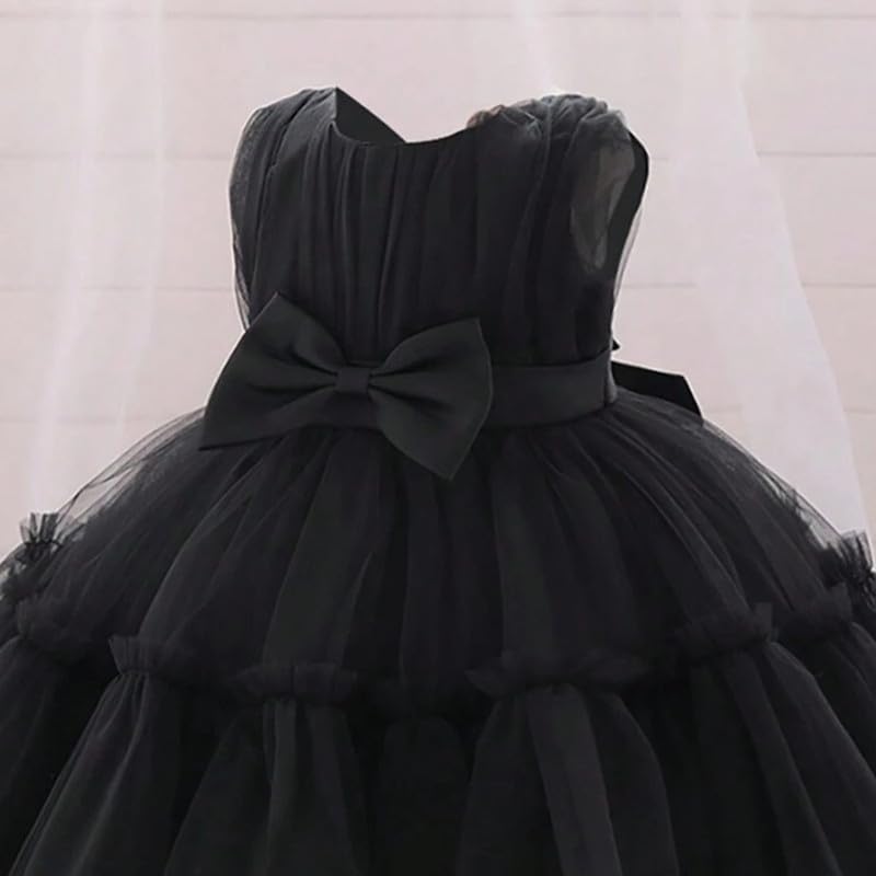 Image of Niren Enterprise Buggu Net Flared Ruffle Pattern Sleeveless Baby Girl's Knee Length Frock