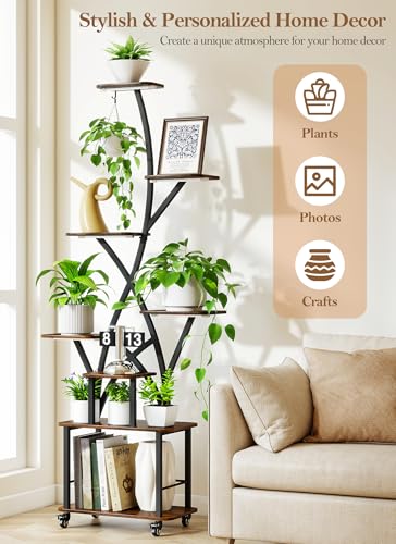 Image of Plant Stand Indoor with Grow Lights 2 Pack Plant Stands Indoor 8 Tiered 64 inch Tall Plant Shelf for Indoor Growing Multiple Corner Metal Flower Holder Home Decor Display Shelves for Living Room Patio