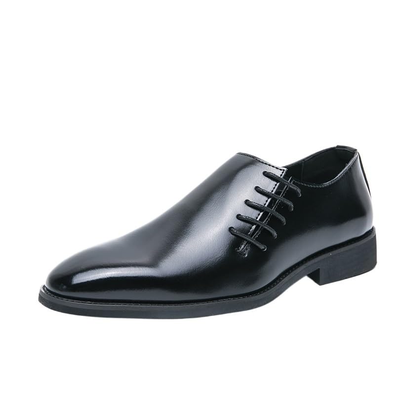 Men's Formal Leather Shoes, Casual Business Oxford Derby Shoes, Side lace-up Design, Suitable for Daily Driving, Weddings, Parties