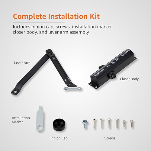 Image of Amazon Basics Hydraulic Door Closer I for Wooden, Aluminum & Metal Doors I for Left and Right Handed Doors I for Offices and Home | Black