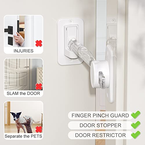 Eudemon 1 Pack Child Proof Door Finger Pinch Guard, Baby Door Stopper& Door Latch, Adjustable Door Lever Handle For Pets, Great Door Lock For Dogs, Easy Cats Entry(Transparent) #TOP1