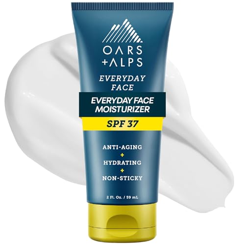 Oars + Alps SPF 37 Sunscreen and Everyday Anti Aging Face Moisturizer, Infused with Hyaluronic Acid