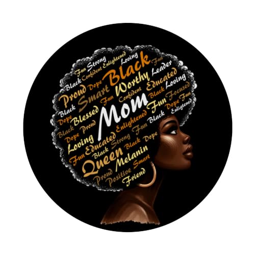 Juneteenth Afro Queen I Am Black History Fier African Mom PopSockets PopGrip Interchangeable – vue 3