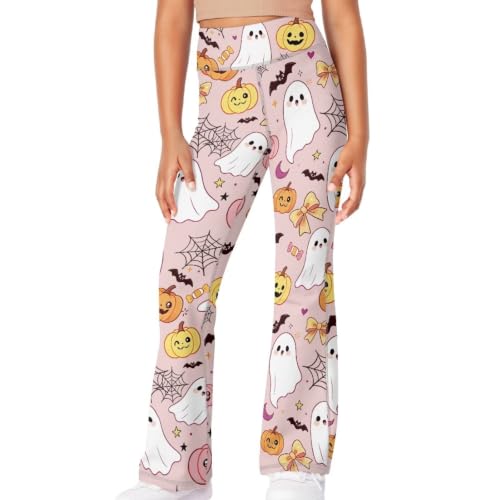 Image of Girls Flare Leggings 5-14T Cute Bell Bottoms for Girl Yoga Pants for Gym