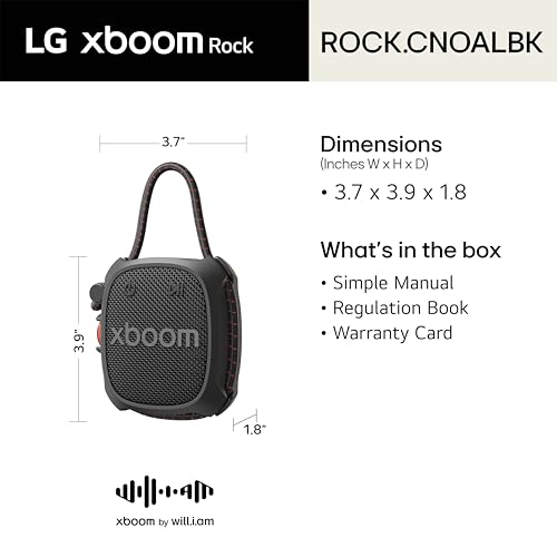 LG xboom Rock by will.i.am Portable Outdoor Bluetooth Speaker - Black - image 3