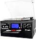 DIGITNOW! Plattenspieler mit Bluetooth, USB-Plattenspieler und Codierungsfunktion, klassischer CD-Player mit FM-Kassette, 3 Geschwindigkeitsstufen, 33/45/78 U/min, integrierte Lautsprecher,