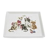 Wrendale Designs Royal Worcester Teller für Weihnachten, Büro, Party, 22 cm, quadratisch