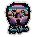 Visit Kame House - Aesthetic Vinyl Sticker – Waterproof Quote Decal Sticker for Laptop, Water Bottle, Car, Journal, Scrapbook, Phone – Durable 4' Sticker for Teens, Adults, Kids