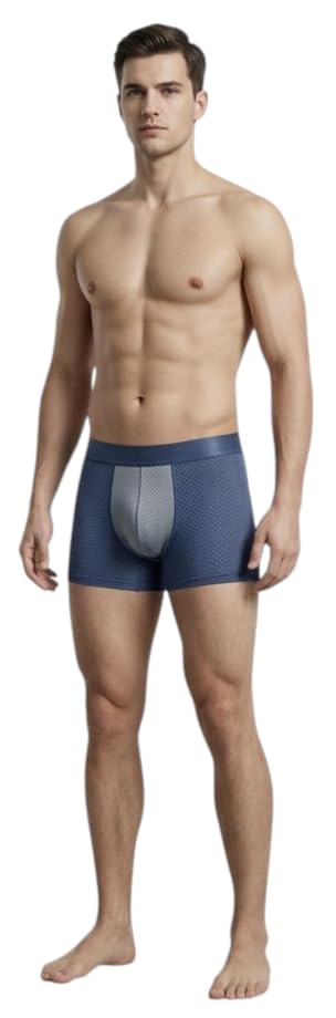 Image of Men's Padded Underwear - Nylon Ice Silk Breathable Boxer Briefs - Hip & Buttocks Enhancer and High-Elasticity Width (3.5cm) Shapewear for Men