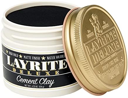 Pomada do włosów Layrite Cement Clay 120g | Glinka do włosów | Matowe wykończenie | Mocny Chwyt | Waniliowy Zapach |