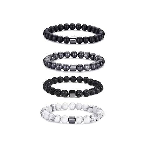 DivaGlamz Histone Germanium Lymphatic Detox Bracelet For Women, Natural Stone Beads Layered Lymphatic Drainage Health Energy Healing Bracelets Adjustable Crown Beaded Gift Jewelry (4Pcs)