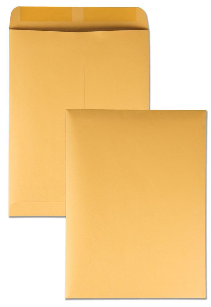 Quality Park 41467 Lot de 100 enveloppes de catalogue de qualité pour parc lourd/gommées, 9 x 12, 28 lb, Kraft, 100/boîte