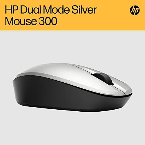300 Mouse Dual Mode Wireless 2,4ghz, Sensore Ottico da 1200 DPI, Bluetooth, Collegamento fino a due PC contemporaneamente, due Pulsanti, Rotella di Scorrimento, Adattatore USB, Smart Tv, Argento - Mouse gaming - Immagine 1