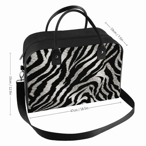 Maletín para portátil estampado cebra blanco y negro con correa ajustable miniatura 2
