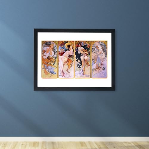 Affiche encadrée Alphonse Mucha Four Seasons de Spiffing Prints qualité musée - 5