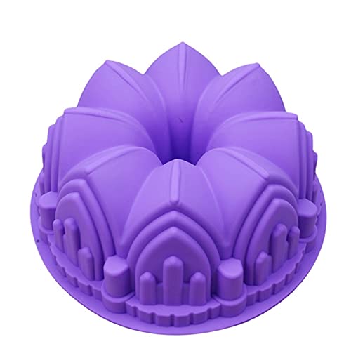 Holzsammlung Moule à Gâteau Couronne de Château Démoulage Mousse Moule à Gâteau Anti Adhérent en Silicone Moule à Gâteau Moules de Cuisson Pour Fête en Famille, Entre Amis
