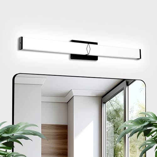 Image of 32 Inch Bathroom Vanity Light 3200LM, 5700K Daylight White Modern Bathroom Light Dimmable, AC 120V 36W Matte Black LED Vanity Lighting Fixtures Wall Sconce ETL Certified, 1Pack