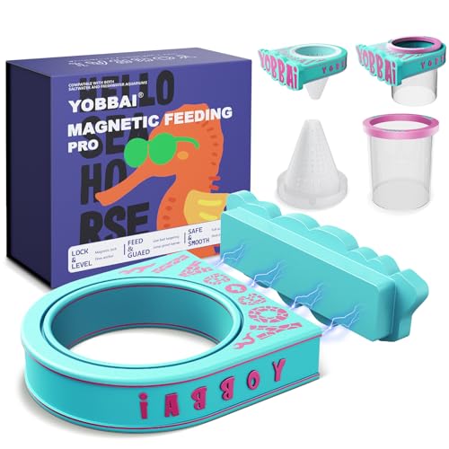 Yobbai Magnetic Fish Feeding Ring Strong Magnet Feeder for Betta Goldfish Shrimp Stops Waste Anti Jump Works with Floating Pellets Frozen & Live Worms