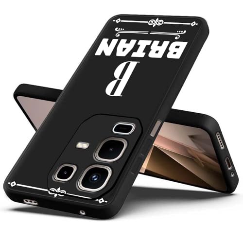 Image of Fashionury Back Cover Case for Infinix Note 50s 5G | Matte Soft Silicon Flexible | Camera Bump Protection | Customized Name with Your Phone Back Cover Black (Pattern 1)