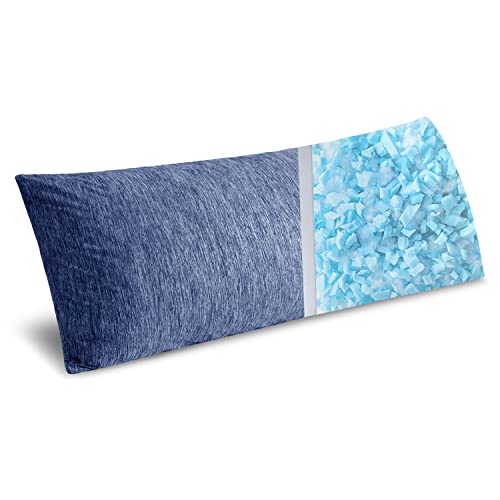 MIULEE Body Pillow Shredded Memory Foam 20x54 Inch Blue