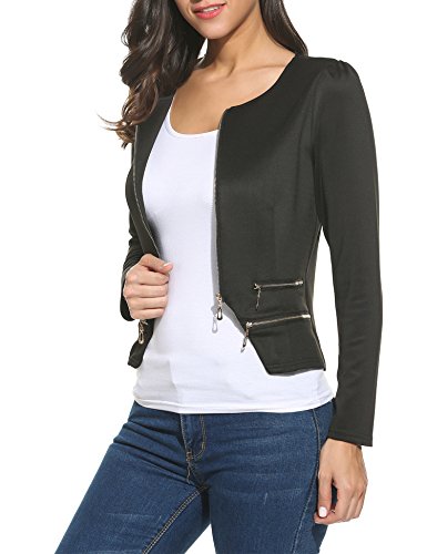 Zeagoo - Elegante blazer da donna, girocollo