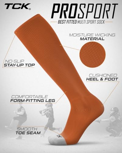 Image of Prosport Baseball Socks & Softball Socks, Kids & Adult Knee High Tube Sock