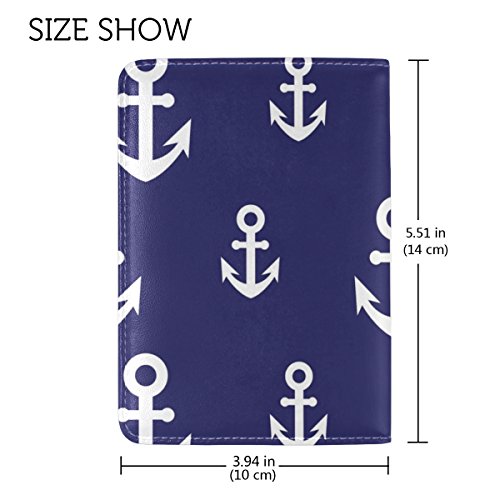 My Daily Anchor Capa protetora de couro com padrão náutico para passaporte