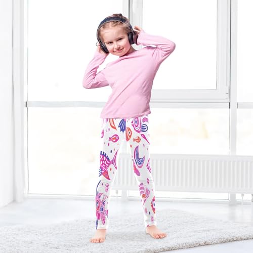 Bolaz Toddler Girls Leggings Printed Yoga Pants Leggings Pink Fish for Kids4