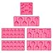 QELEG 6 Pieces Jumbo Silicone Lollipop Molds, Chocolate Hard Candy Mold with 100 Sucker Sticks for Baking,Random Color
