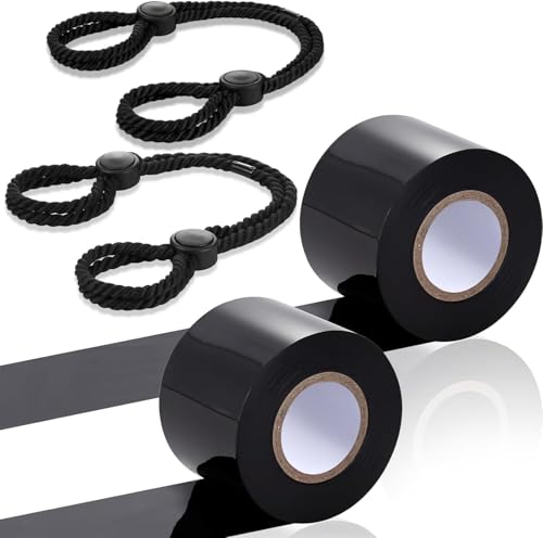 Sex Toys BDSM Bondage Restraint Bundle Set Sex Bondage PVC Static Tape 82.2ft for Beginner Adult SM Men and Women Games (Black)