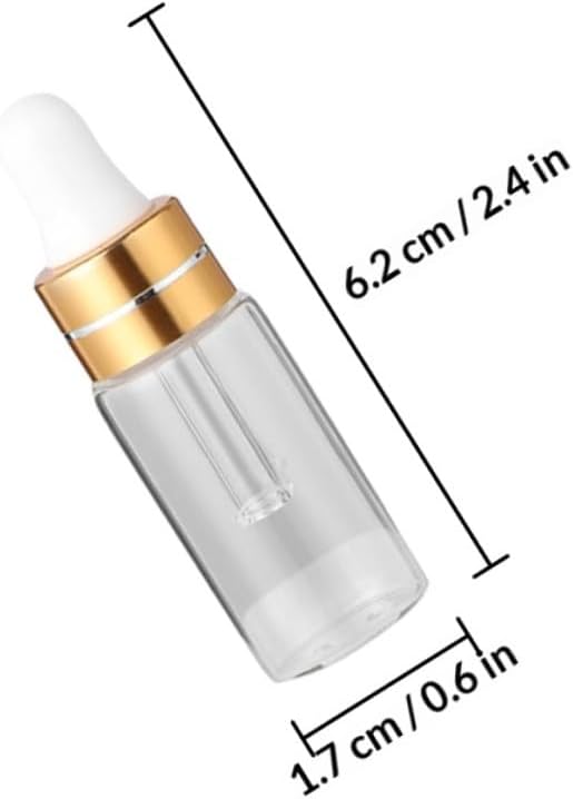 50pcs 3ml Glass Dropper Bottles Subpackaging Containers Leakproof Travel Essential Oil Vials for Liquids and Aromatherapy