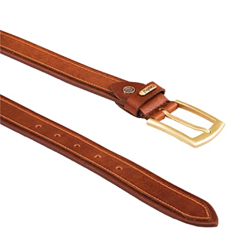 Image of Flyer Men's Leather Belt (Formal /Casual) (Colour -Brown /Black) Buckle Adjustable Size Genuine Original Leather (TAN510-B)