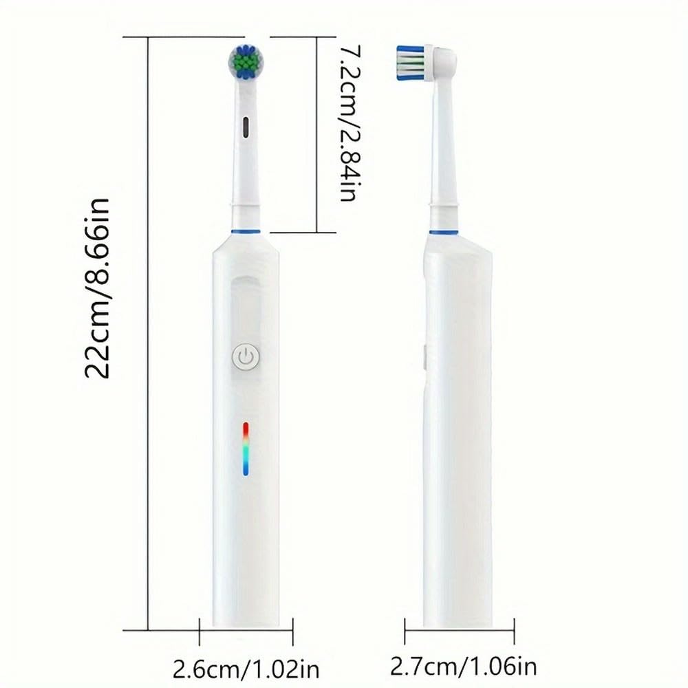ZBDZSW Rundkopf Smart Soft Hair Rotierende Elektrische Zahnbürste Vollautomatischer Zahnreiniger Mundpflege IPX7 Wasserdichte Reisebox
