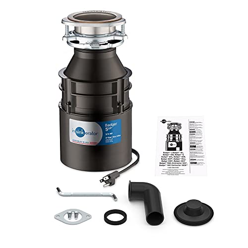 InSinkErator Garbage Disposal with Cord, Badger 5XP, Power Series, 3/4 HP Continuous Feed & PF WaterWorks PF0989 Garbage Disposal Installation Kit, White - image 4