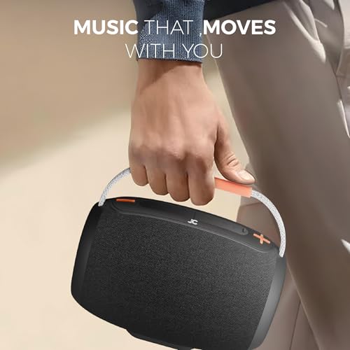 Image of JUST CORSECA Sushi Bliss 30W Bluetooth Speaker with Mic & Karaoke | Portable Wireless Speaker with Powerful Bass | BT 5.4, 12H Playtime, FM, TF Card | 3600mAh Battery (Black)