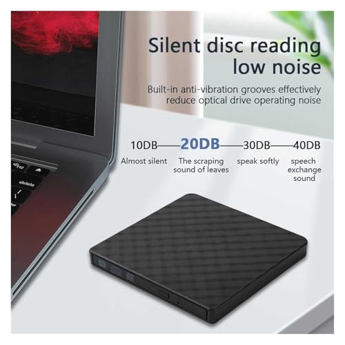 Lecteur graveur de CD DVD externe fin pour sauvegarder vos fichiers sur PC portable en voyage