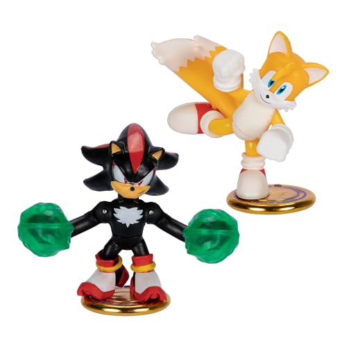 AKEDO Sonic The Hedgehog Versus Pack with Tails and Shadow, Mini Collectable Battling Action Warriors, 2.25 Inches Tall, Contains 2 Battle Controllers by Akedo - Used condition - US$17.77