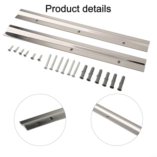 Image of 2PCS Z-Clamps Frame Hooks 30cm Metal Hanging Rail for Pictures Artwork Decorations Strong Load Capacity 80 Pounds, Easy Install, Silver